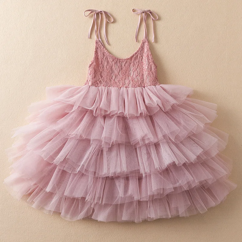 Robe princesse en dentelle et tulle pour fille motif floral robe de