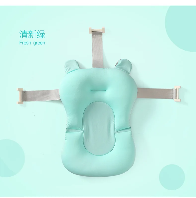 Coussin de bain ergonomique pour bébé tapis de soutien antidérapant oreilles ludiques coussin de baignoire con