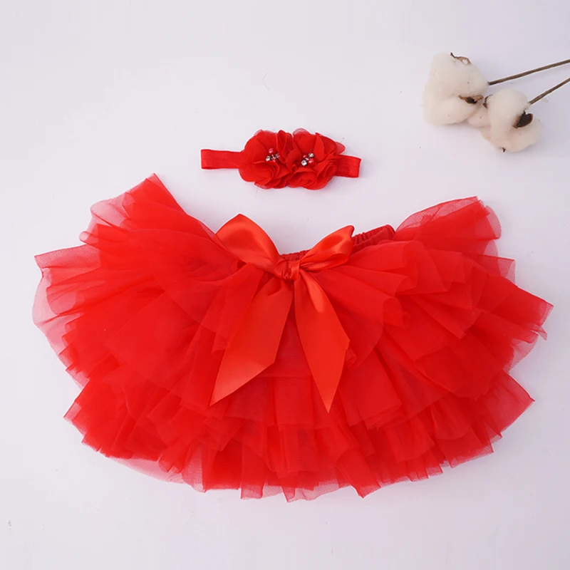 Jupe Tutu pour bébé fille 024 mois robe en tulle rouge avec bandeau