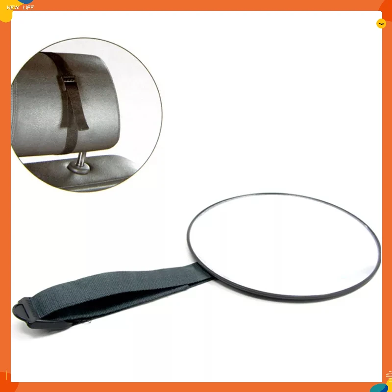 Rétroviseur voiture bébé miroir siège arrière vue sécurisée design moderne fixe appuietête plastique noir verr
