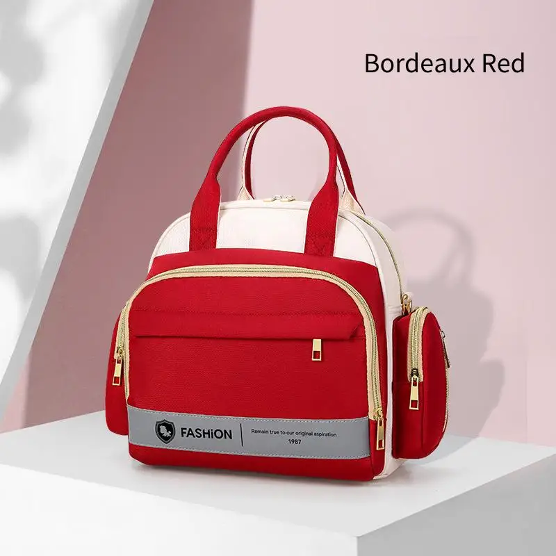 Sac maman mode fourretout premium sac à couches polyvalent sac d'hôpital maternité pour nouvelles mamans rouge