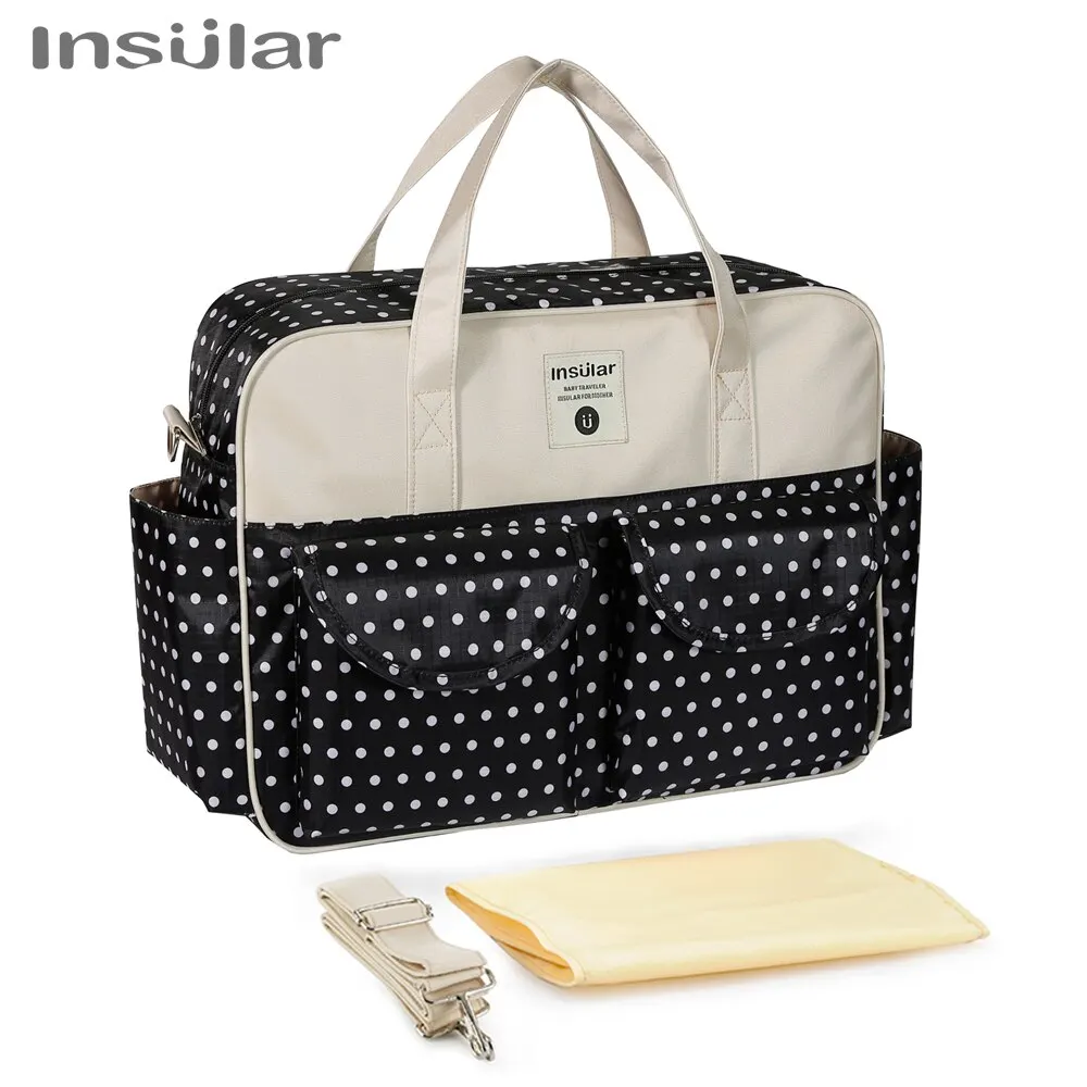 Sac fourretout à couches Imprimé bébé sac de voyage multifonction sac à langer spacieux polyester poches prati