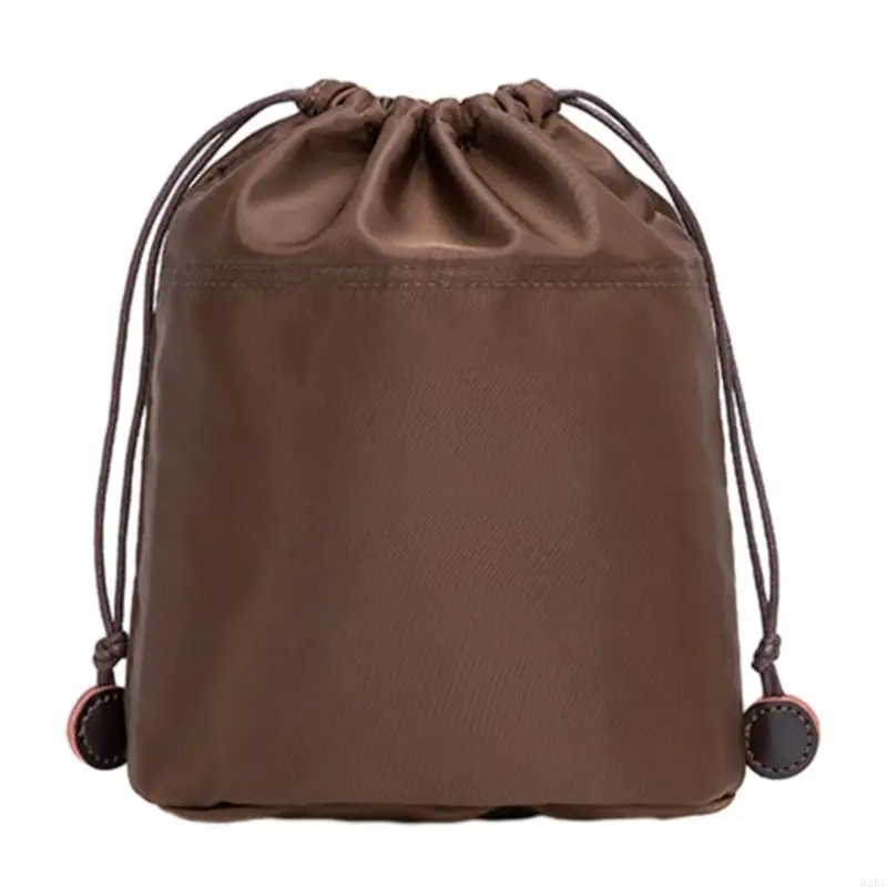 Organisateur de sac à main en nylon sac de rangement cylindrique cordon de serrage sac intérieur bandoulière f