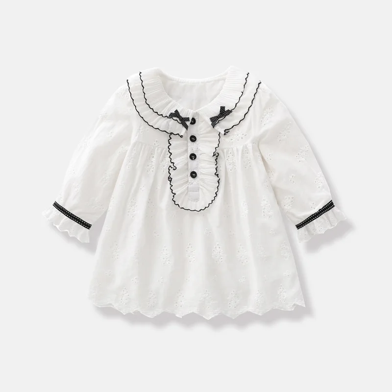 Robe bébé fille printemps automne baptême anniversaire robe infantile décontractée en coton doux et confortabl