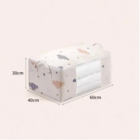 Sac de rangement pour vêtements de grande capacité, évalué avec poignée renforcée, adapté aux couvertures, lit