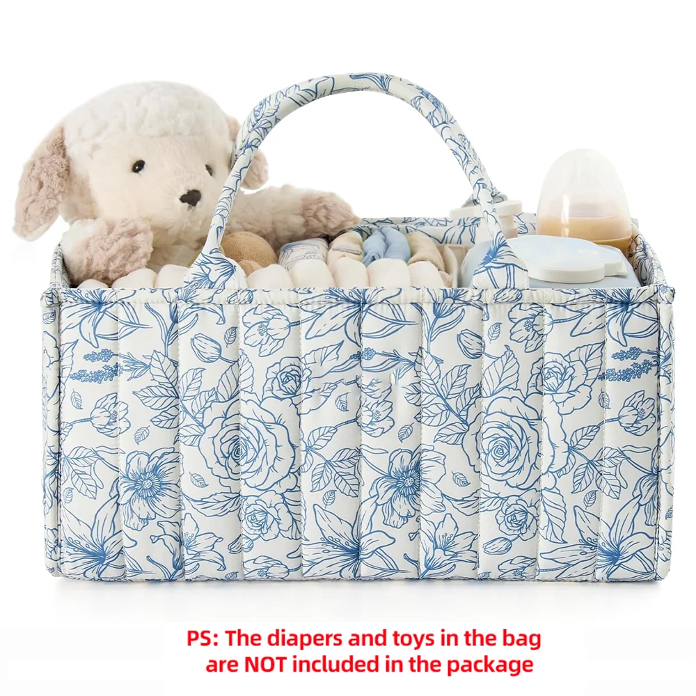 PANGDUBE Sac à couches bébé panier rangement accessoires nouveauné organisateur de couches caddie de change vi