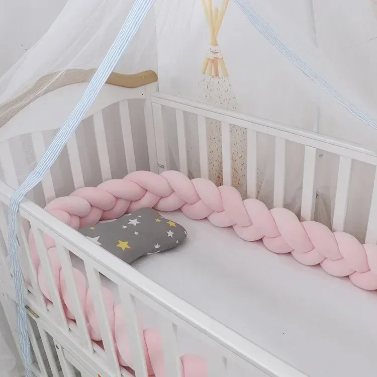 Tour de lit bébé Protection anticollision Doux Matériau soft Décoration chambre bébé Coton polyester Braided d
