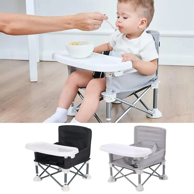 Chaise haute bébé pliable portable avec plateau amovible support de repas pour enfant design moderne et sécuri