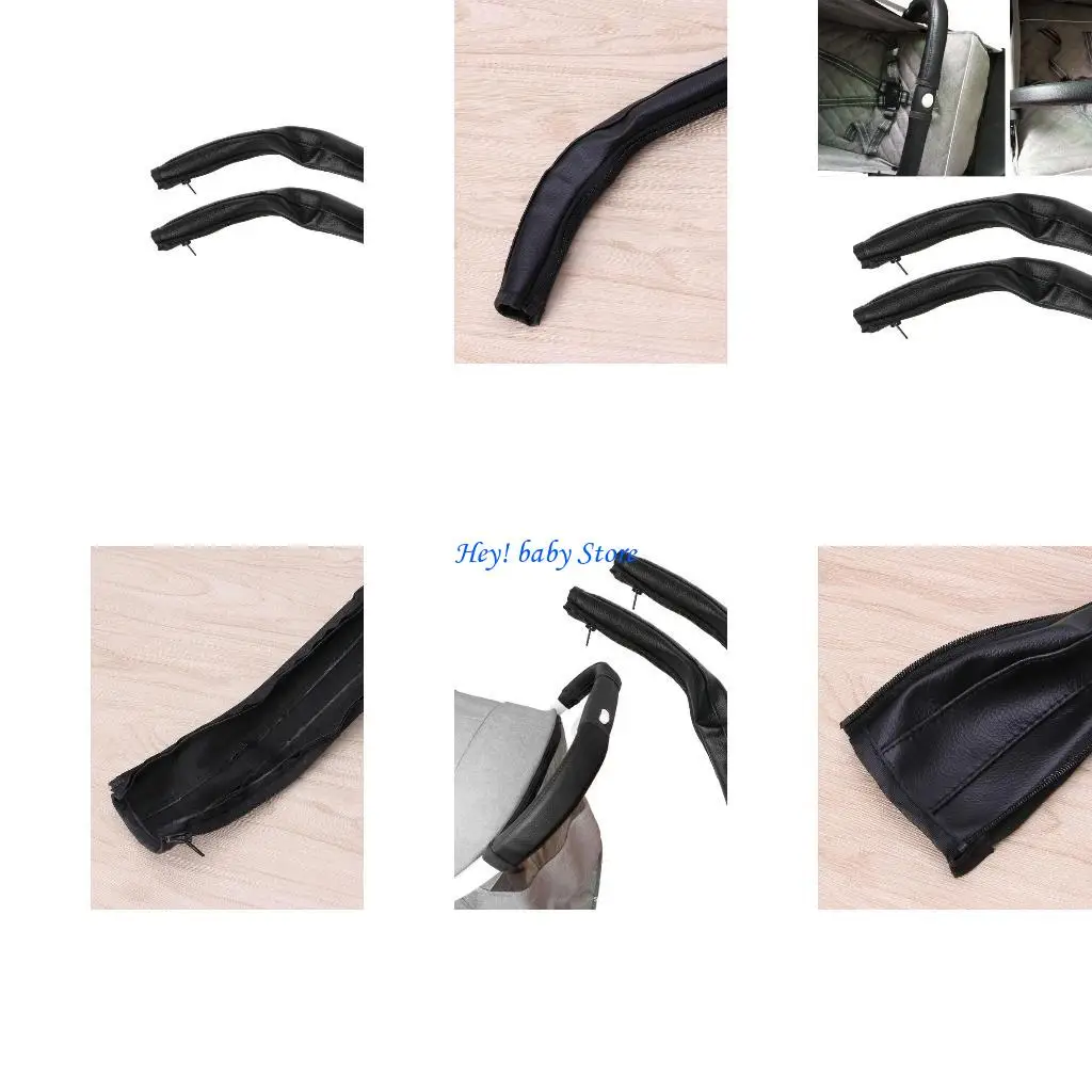 Couverture de poignée poussette bébé en simili cuir PU Artificielle Pratique et sécuritaire pour poussettes