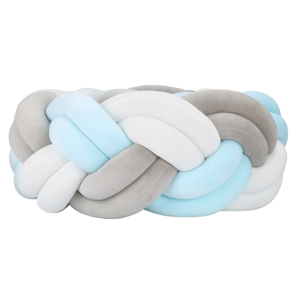 Coussin décoratif en tissu doux lit bébé décoration chambre enfant style moderne minimaliste tressé pastel 300