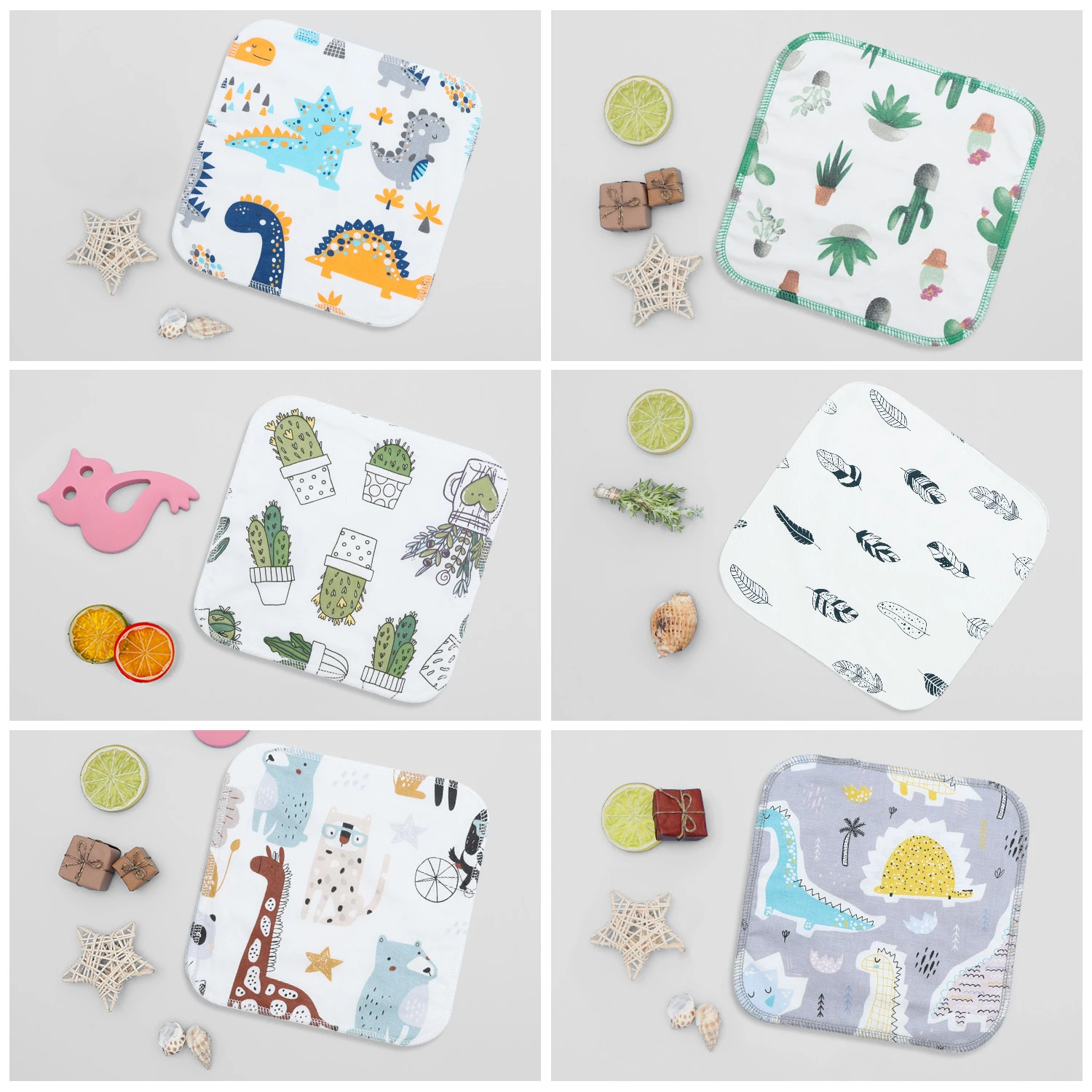 Lingettes réutilisables en coton et bambou pour bébé 6 pièces par ensemble lavables douces et pratiques