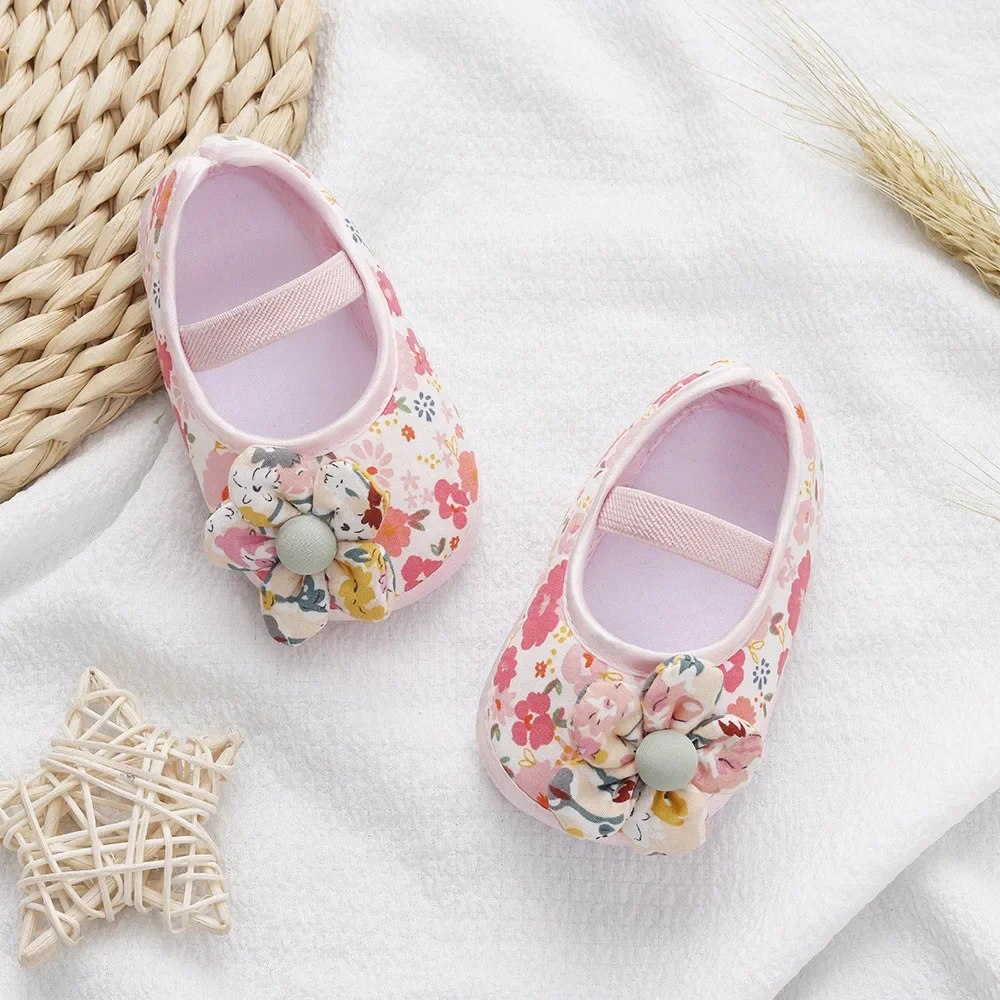 Chaussures bébé fille princesse fleurs colorées premiers pas doux confort floral mode enfant 02 ans