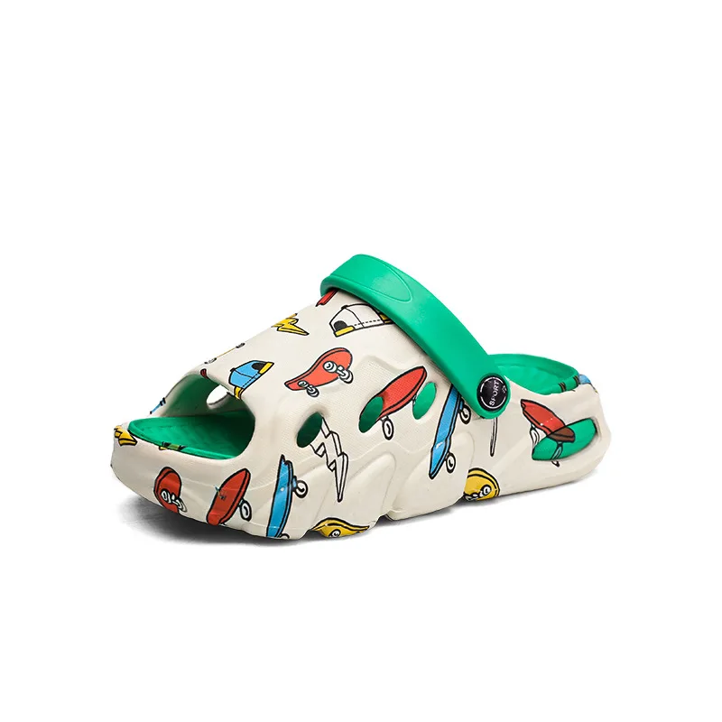 Sandales d'été enfants sabots plastique respirants semelle antidérapante motifs colorés chaussures plage enfan