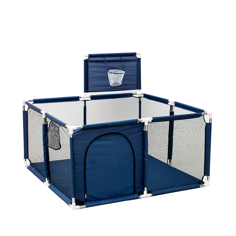 Parc pour bébé IMBABY aire de jeux sécurisée intérieur/extérieur barrières en plastique et tissu portable bleu