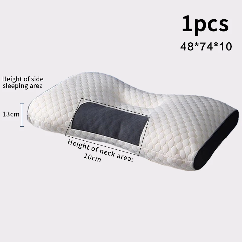 Oreiller cervical ergonomique Fiber de soja pour soutien du cou douleurs cervicales sommeil confortable style 