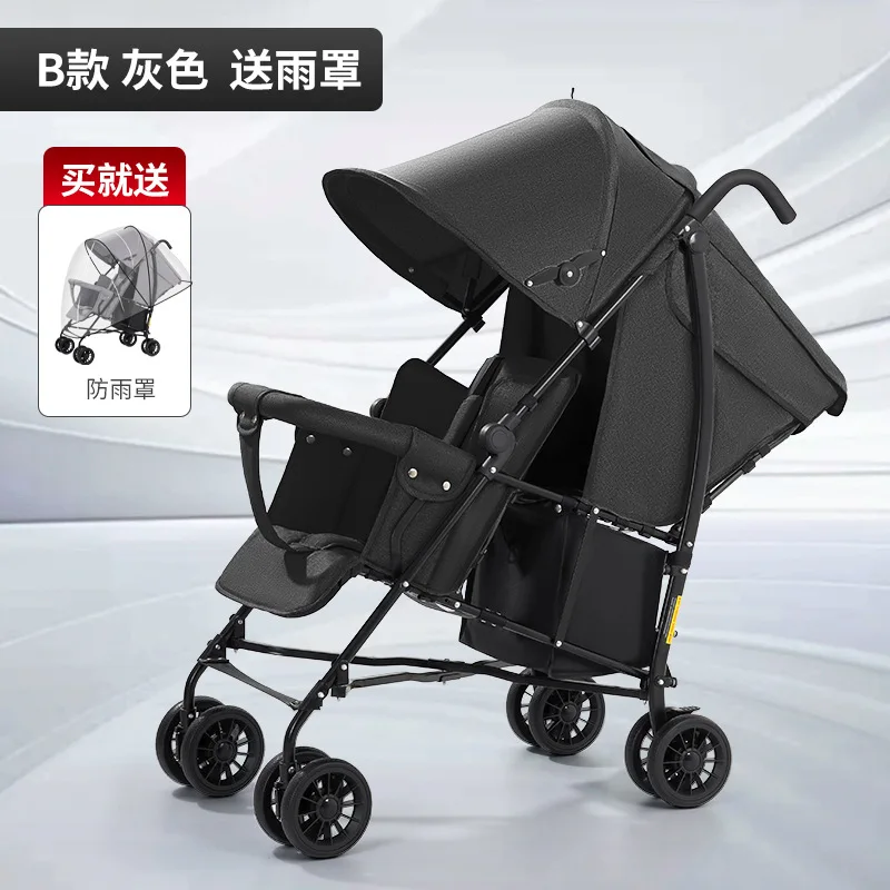 Poussette jumeaux allaitement pliable sièges inclinables légères compactes urban outdoor portable accessoires