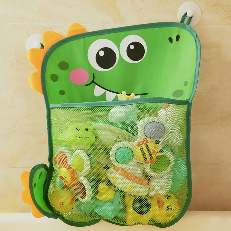 Sac de rangement pour jouets de bain bébé design monstre mignon séchage rapide avec ventouse