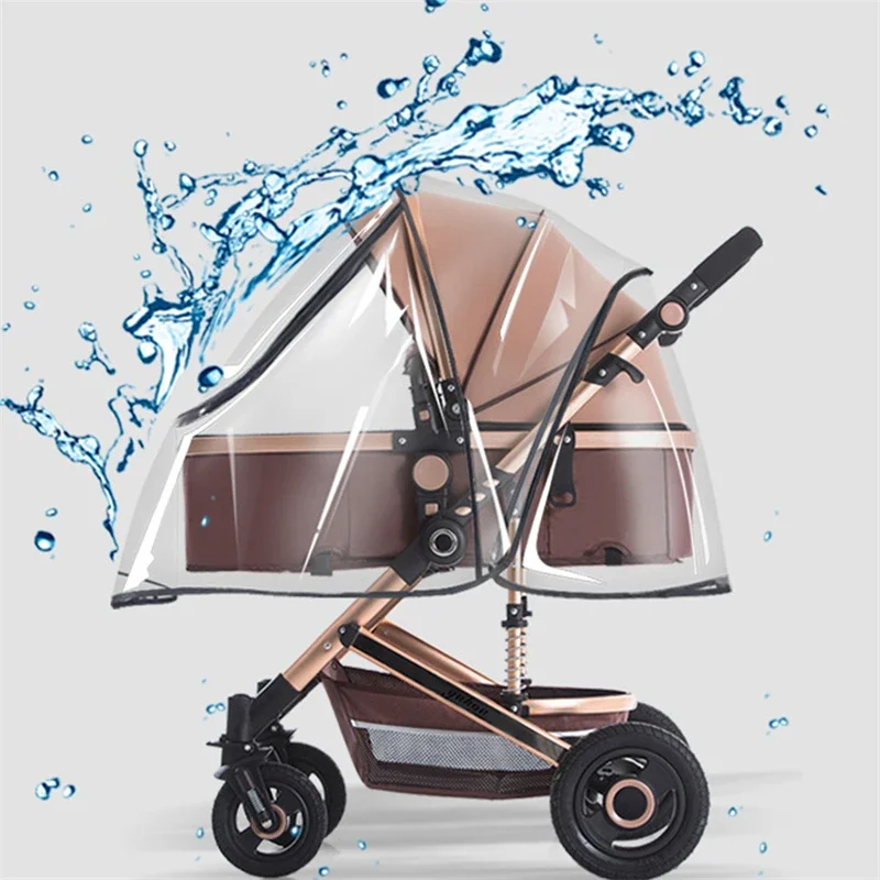 Housse de pluie universelle pour poussette bébé protection météo paresoleil transparent respirant imperméable