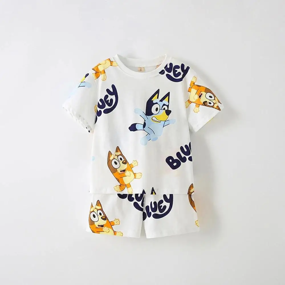 Pyjama enfant Bluey ensemble Tshirt short coton polyester 46 ans décontracté confortable