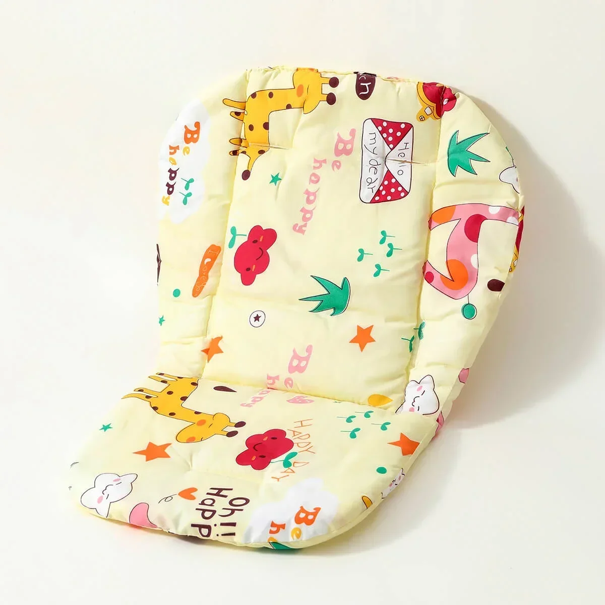 Coussin bébé chaise haute poussette motif girafe doux respirant sécurisé confort usage quotidien