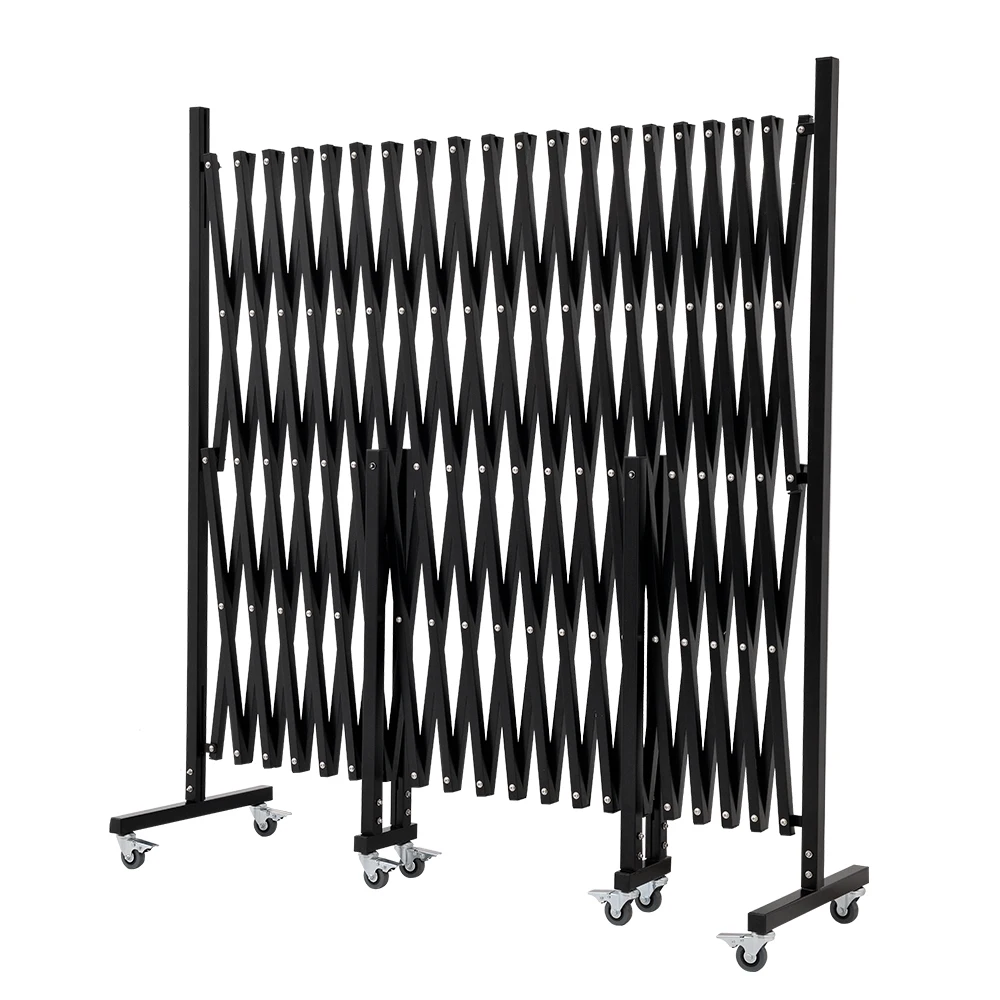 Paravent pliant en métal noir séparation d'espace portable usage domestique et professionnel design moderne pl