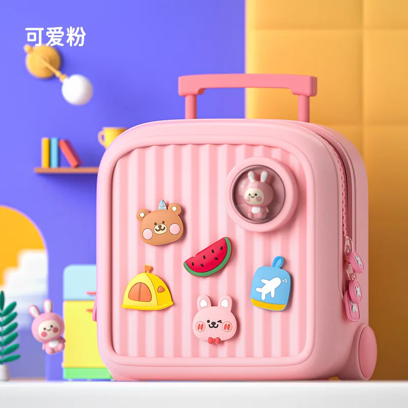 Sacs à dos enfant design lapin animaux valise rose pâle motifs relief poignée fermeture éclair usage voyage éc