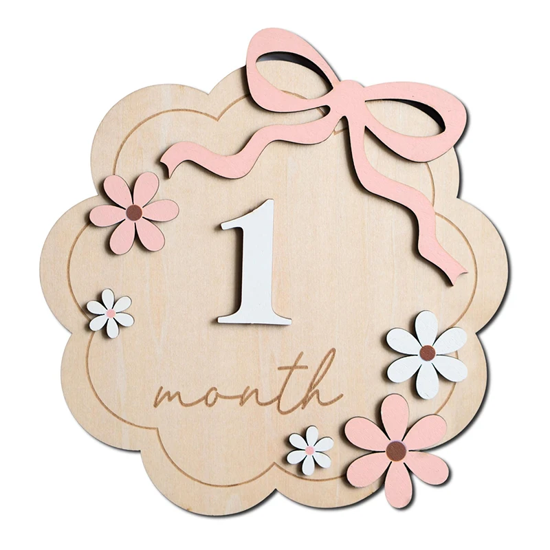 Panneau d'annonce bébé en bois personnalisé Hello World Floral 1er mois Accessoire déco naissance Élégant Prat