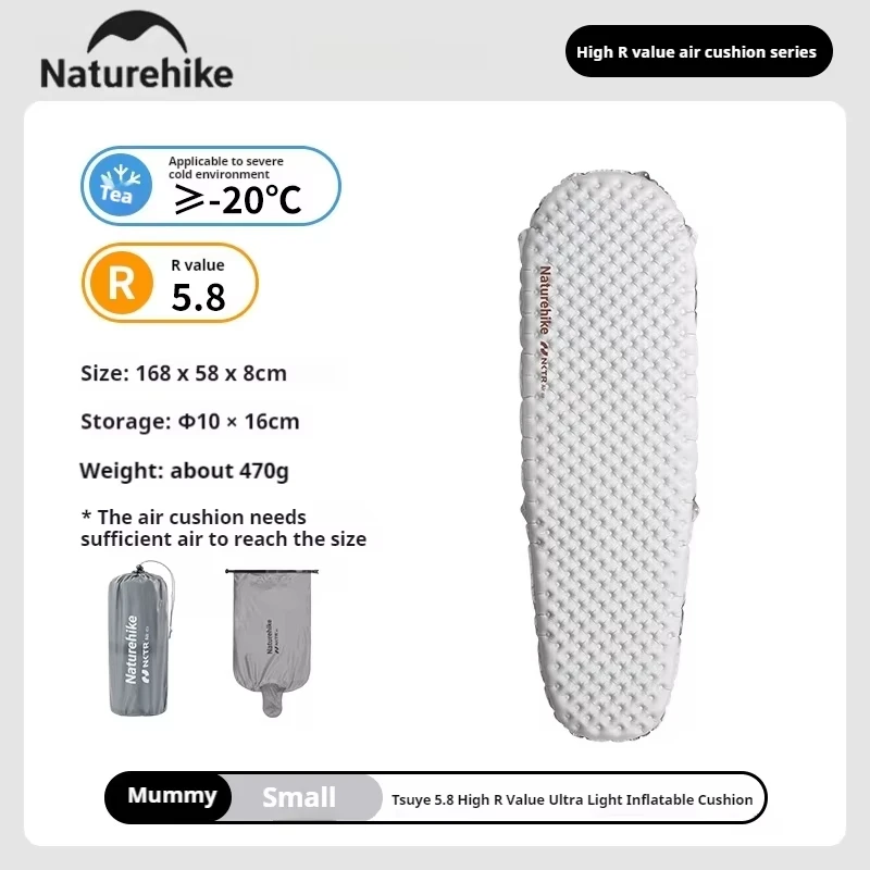 Coussin gonflable Naturehike R5.8 isolation thermique ultraléger camping randonnée bébé enfant extérieur confo