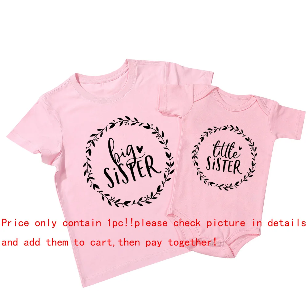 Tshirt assortiment pour sœurs grande sœur et petite sœur tenue coordonnée cadeau original pour enfants style m