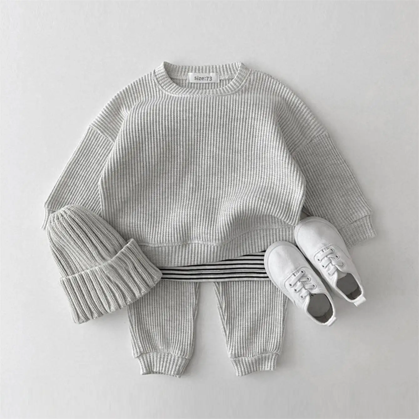 Ensemble vêtements bébé garçon 2 pièces pull et pantalon automne hiver style décontracté coton polyester 13 an