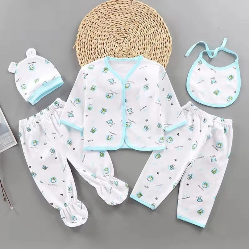 5 pièces/ensemble nouveau-né bébé fille vêtements ensemble coton sous-vêtements doux infantile garçon tenue en