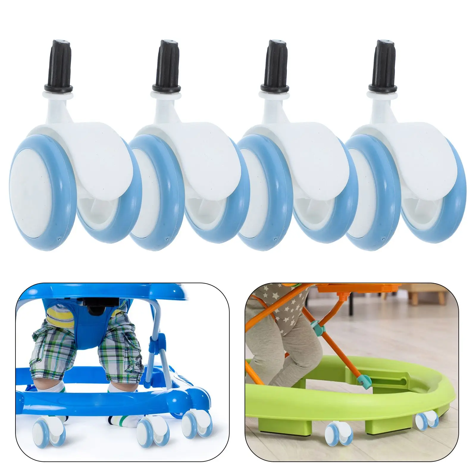 Roues de remplacement universelles pour trotteur bébé 4 pièces en caoutchouc glissement lisse accessoires pous