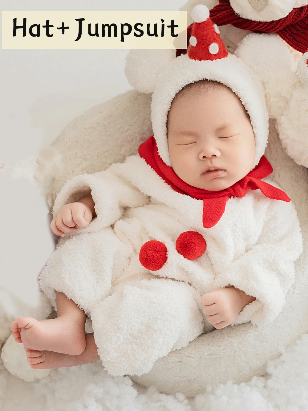 Tenue de photographie en peluche ours mignon pour nouveau-né, vêtements pour bébé, chapeau et combinaison, jou