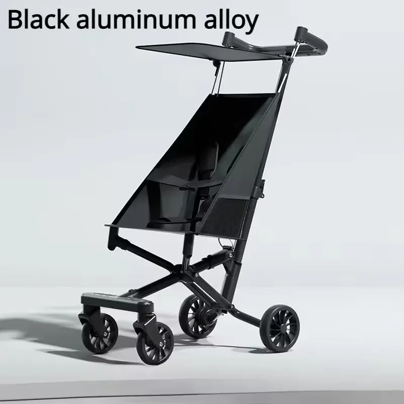 Poussette légère à une main facile à plier roues souples pour les toutpetits compacte et sécurisée avec auvent