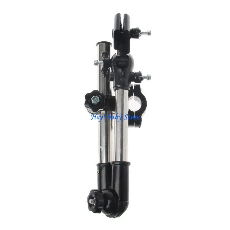 Support de parapluie pour vélo en acier inoxydable et plastique noir adaptable et sécurisé
