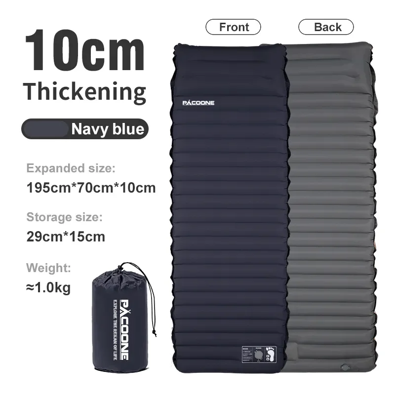 Matelas gonflable camping randonnée PACOONE ultraléger portable sac de rangement intégré confort durable extér