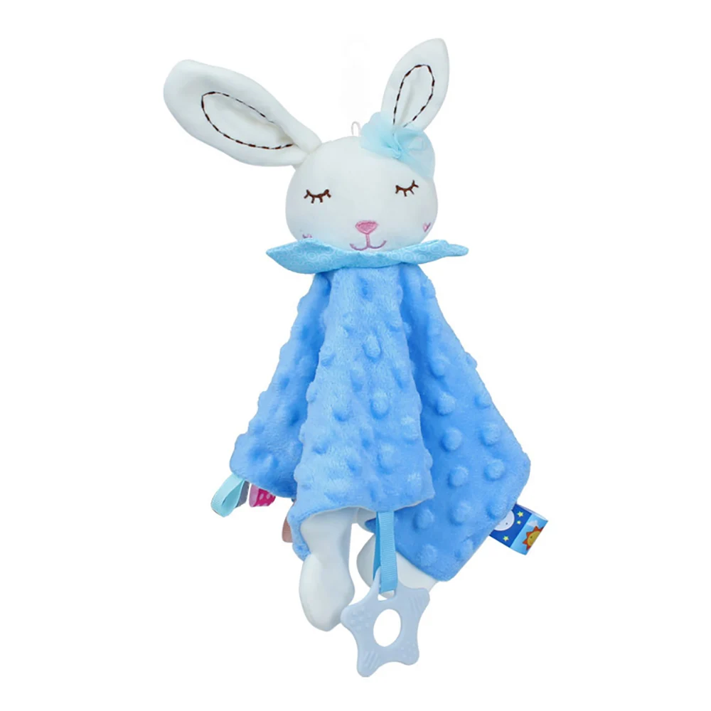 Couverture de couette pour bébé en peluche en forme de lapin bleu apaisant et sécuritaire