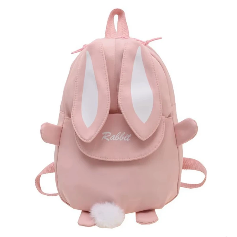 Sac à dos enfant lapin mignon rose polyester ajustable école sortie garçon fille 713 ans confortable sécuritai