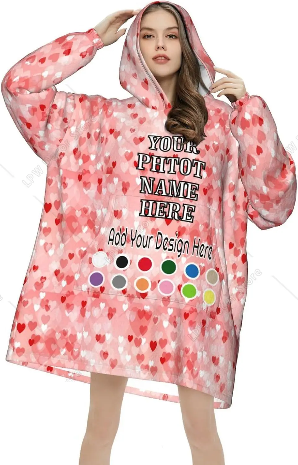 Couverture à capuche personnalisée avec visage drôle Sweatshirt doux et confortable pour adulte Design moderne
