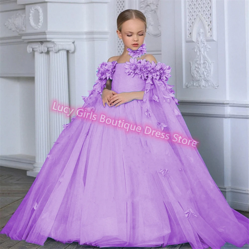 Robe de demoiselle d'honneur en tulle blanc pour mariage fête d'anniversaire communion princesse élégante enfa