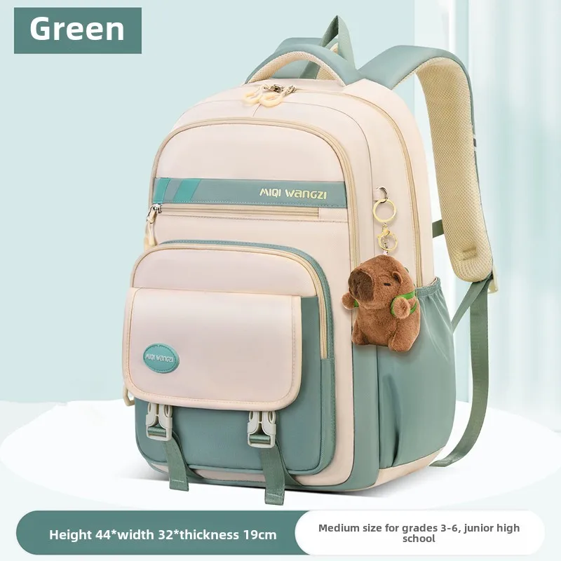 Sac à dos école enfant fille style kawaii cartable imperméable avec pendentif animal cute fille adolescent com