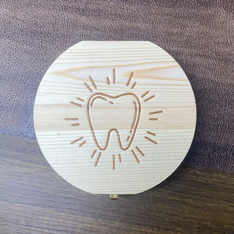 Boîte de rangement de dents de lait en bois souvenir bébé organiseur en
