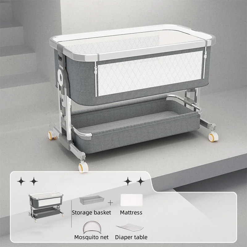 Berceau portable pliable pour bébé 02 ans design moderne matelas incl. moustiquaire tissu doux rangement intég