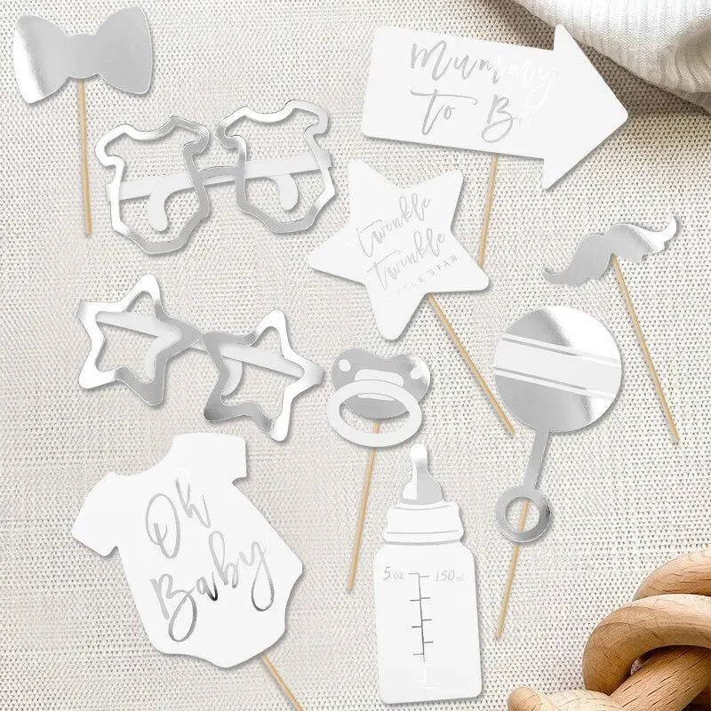 Accessoires de photo pour baby shower 10 pièces décoration bébé cadeau naissance fêtes thème enfant idée anniv