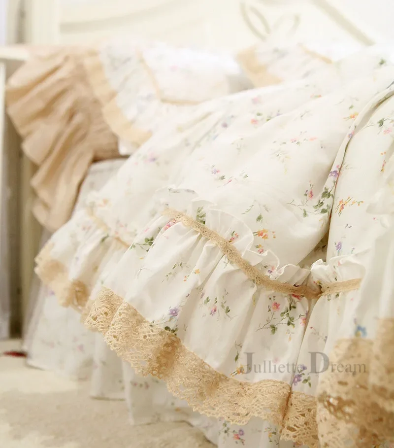 Juliette Dream ensemble literie romantique coton dentelle motifs