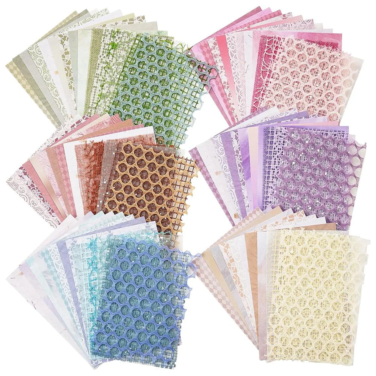 Ensemble de papiers décoratifs créatifs pour scrapbooking cartes art visuel 90 feuilles 6 designs pastel et mo