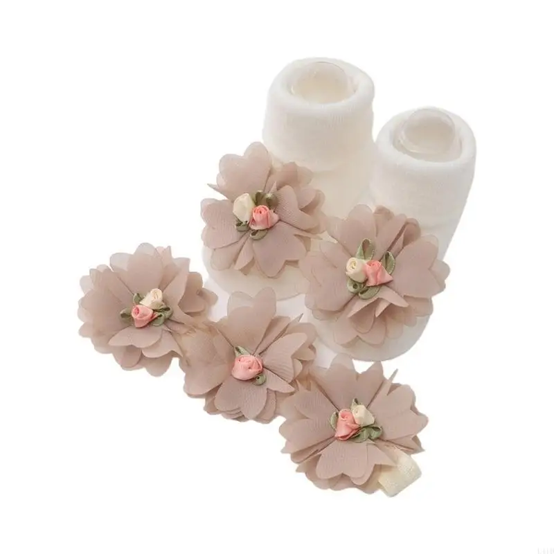 Ensemble chaussettes dentelles fleurs bébé fille cadeau naissance accessoire mode enfant style floral mignon d