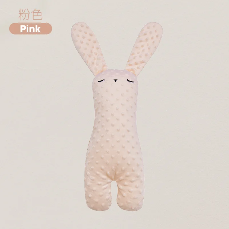 Lapin en peluche pour bébé compagnon de confort doux sans pièces détachables rose qualité premium 01 ans