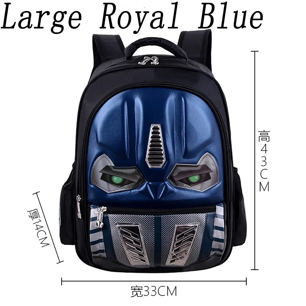 Sac à dos enfants superheroes design 3D ajustable nylon royal blue