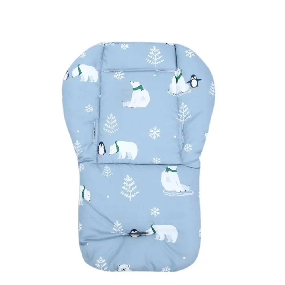 Coussin de Poussette Bébé Motif Ours et Pingouins Doublure de Siège Accessoire Polymères de Voiture